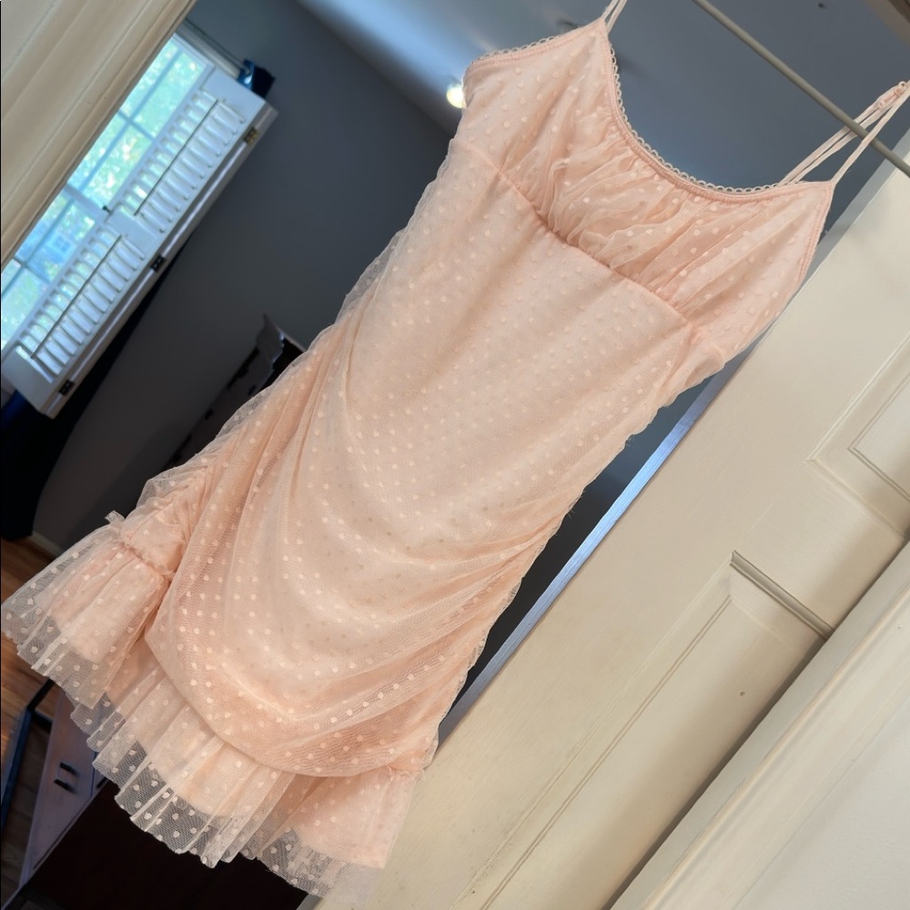 Beautiful poka dot pink dress! Worn once. Perfect for valentines 💌